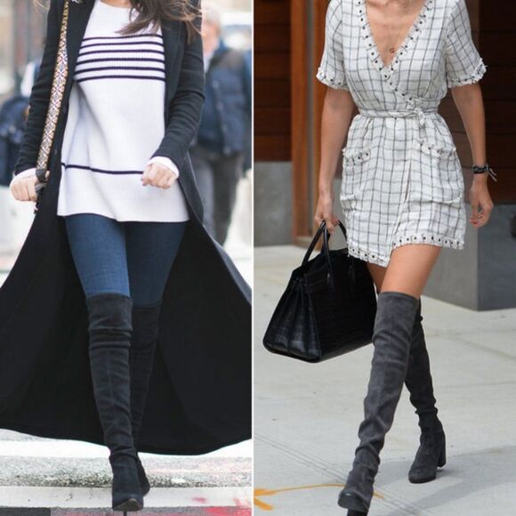 VINCE Black Suede Knee-High Boots, New - Picture 5 of 7